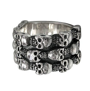 Sterling Silver Wide Skull Band