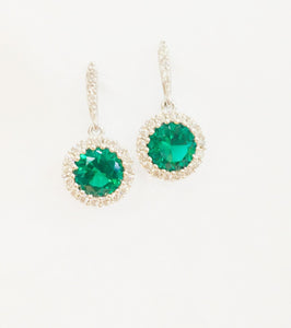 Synetic Emerald Earrings