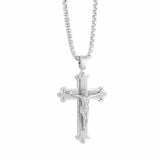 Stainless Steel Men's Crucifix Cross Necklace
