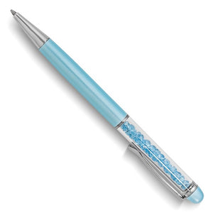 Blue, Floating Swarovski Crystal Ball-Point Pen