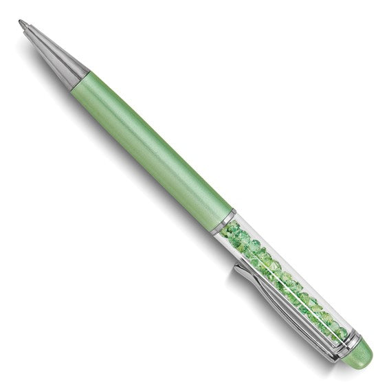 Green, Floating Swarovski Crystal Ball-Point Pen