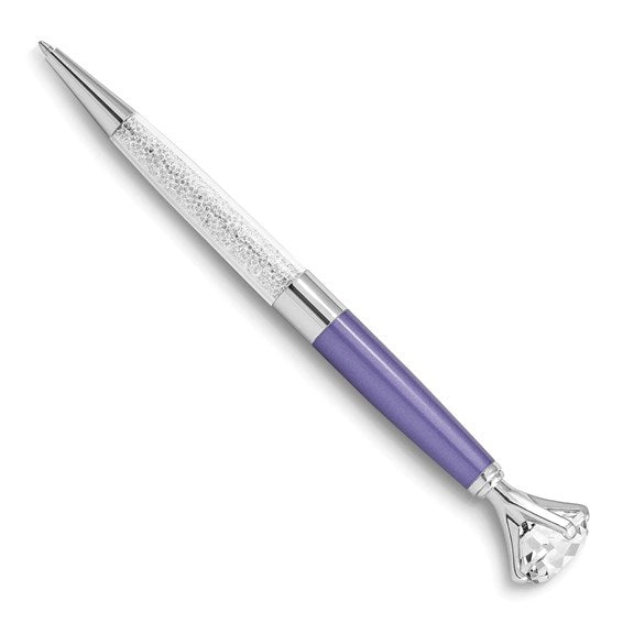 Purple, Crystal Ballpoint Pen with Crystal Gemstone Top