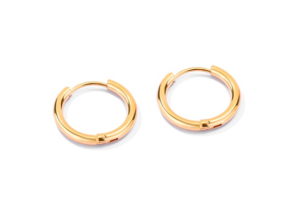 10mm Gold Stainless Steel Hoops