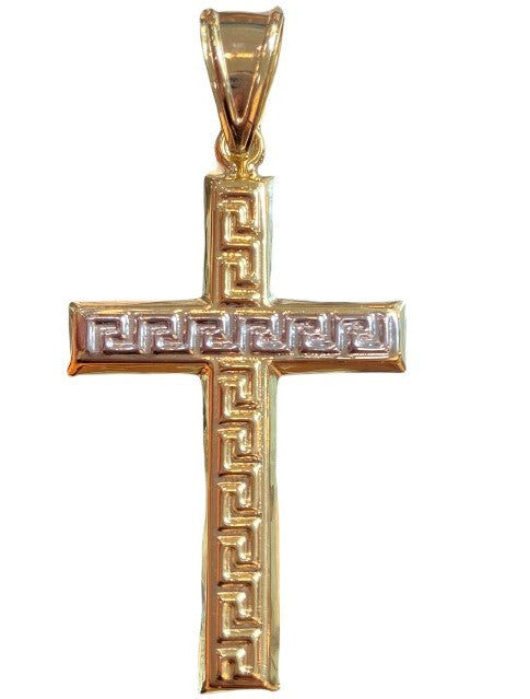 Greek Key Cross Pendant