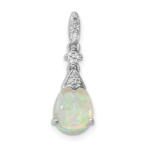 Sterling Silver Synthetic Opal Necklace