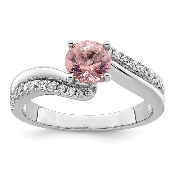 Sterling Silver Pink CZ Ring