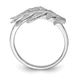 Sterling Silver CZ Leaf Ring