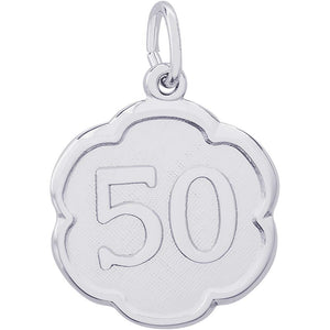 NUMBER FIFTY SCALLOPED DISC CHARM
