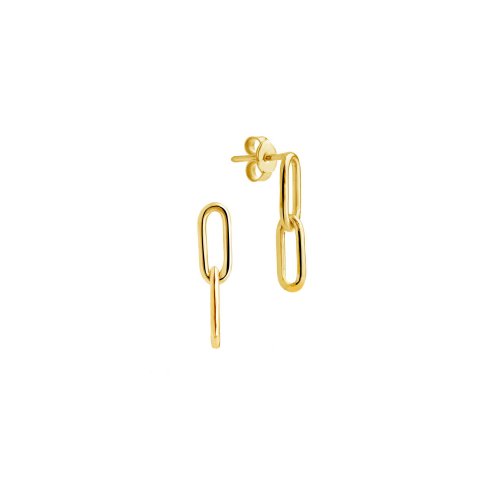 Sterling Silver PaperClip Gold Ion Drop Earrings