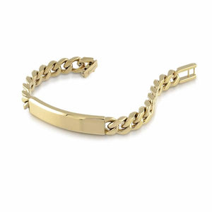 6mm Steel Gold Plated Curb Id bracelet