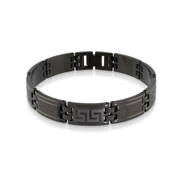 Black Lazer Greek Key Bracelet