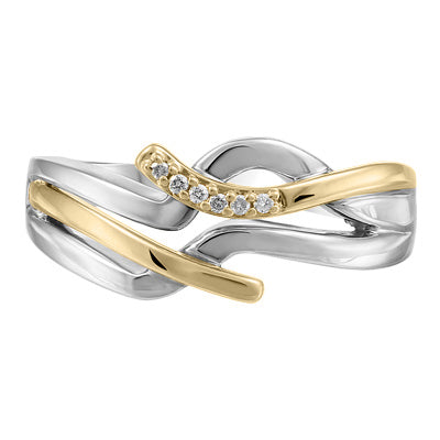 (0.038Cttw) Gold and Silver Diamond Ring