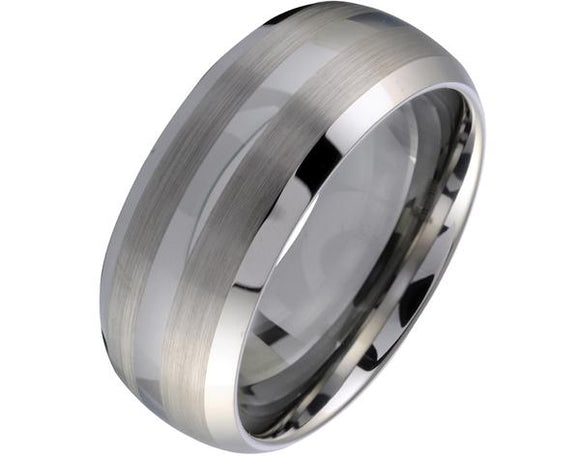 Double Strip Tungsten Ring