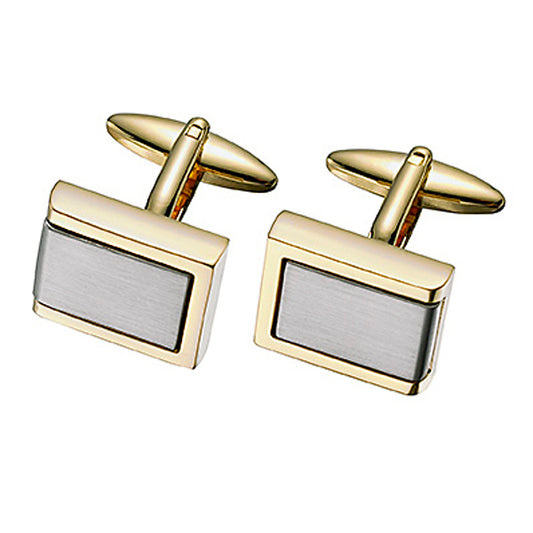 Two Tone Cufflinks(0.03cttw) Gold Heart Canadian Diamond Studs