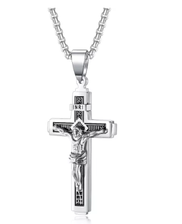 Stainless Steel Crucifix Cross Necklace