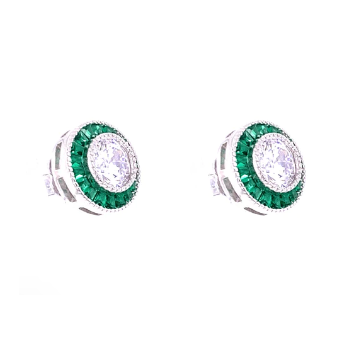 Anastasia Emerald Green Stud Earrings