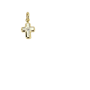 10k YellowGold Cross With Mother of Pearl