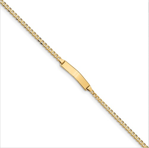 3mm Baby ID Yellow Gold Bracelet