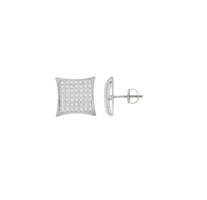 (0.15cttw) Sterling Silver Kite Design Diamond Studs