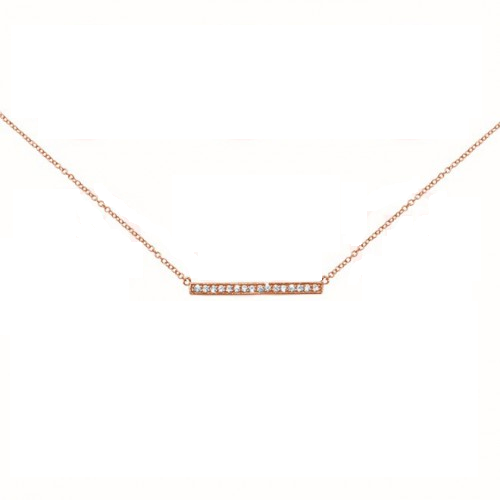 Sterling Silver CZ Bar Necklace