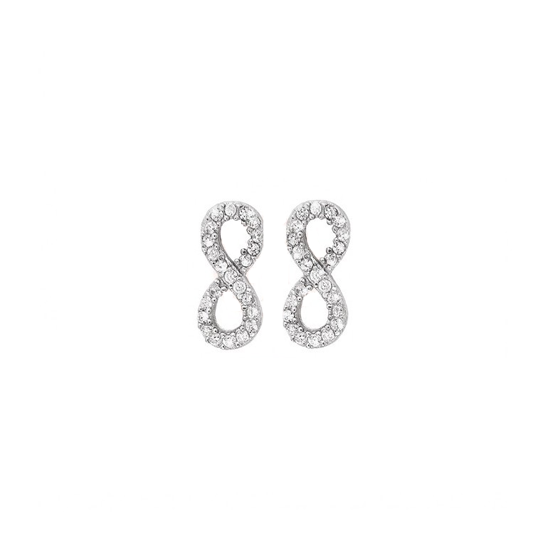 Sterling Silver Infinity CZ Studs