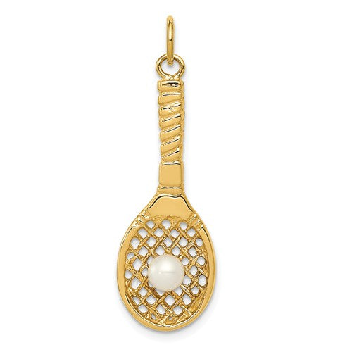 Tennis Racket with Pearl Pendant