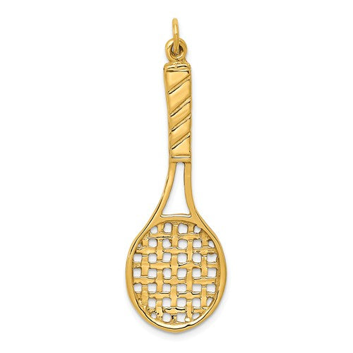 10K Tennis Racket Pendant