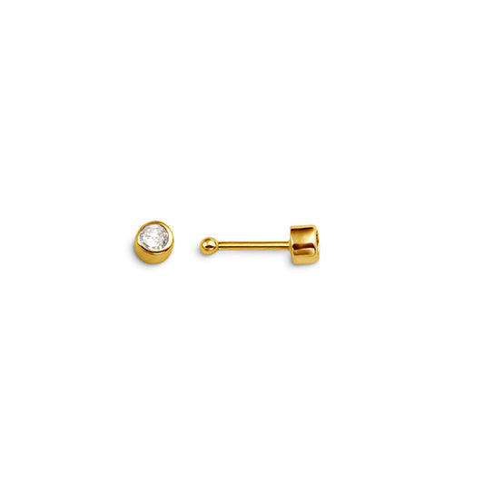 14K Yellow Gold Bezal Nose studs