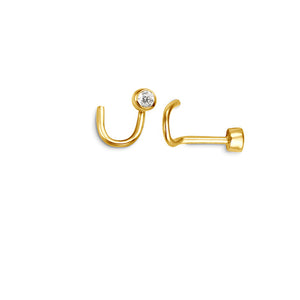 10K Yellow Gold Curve Nose studs