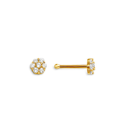 14K White Gold Flower Nose studs