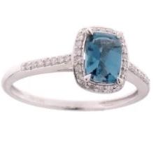 London Blue and Diamond Ring