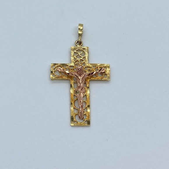 10k Two-Tone Crucifix Cross