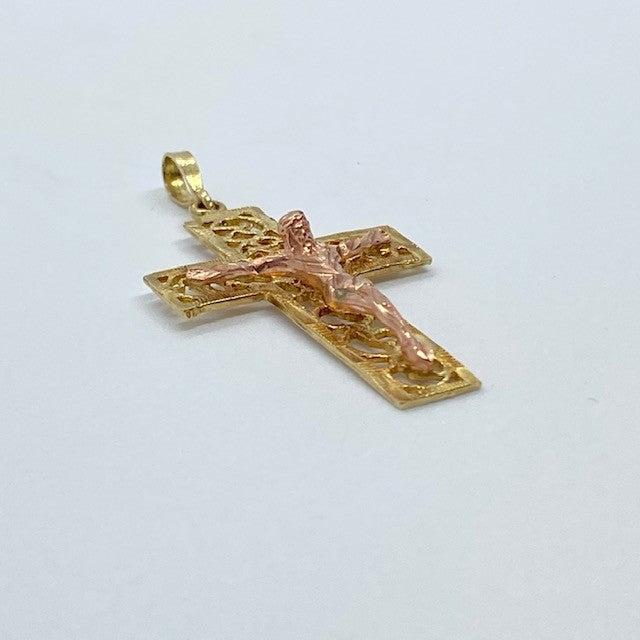 10k Two-Tone Crucifix Cross