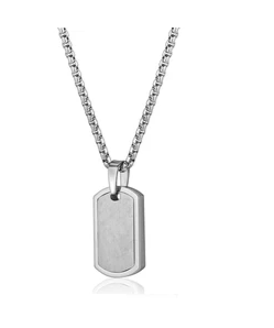 Stainless Steel Matte Finish Dog Tag Necklace