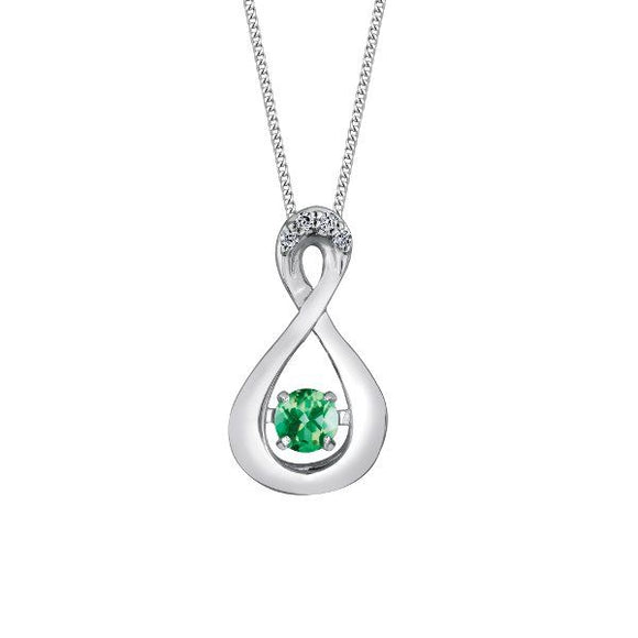 (0.01cttw) White Gold and Emerald/Diamond Pendant