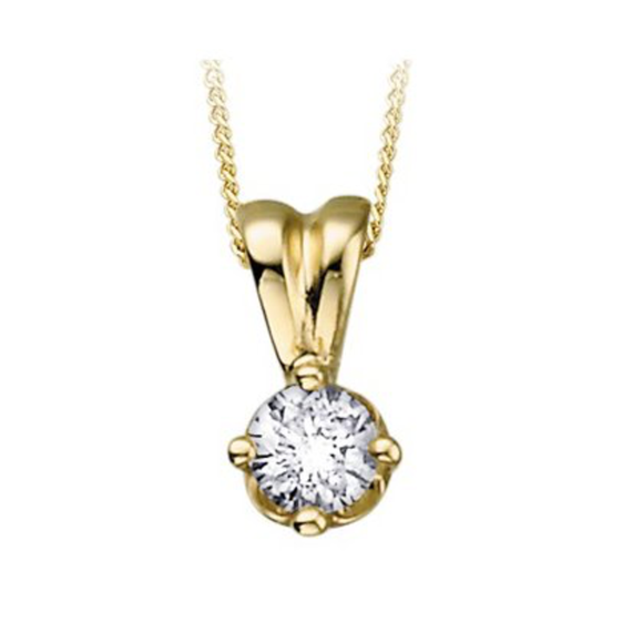 (0.15cttw) Yellowgold Solitaire Necklace