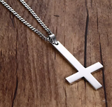 Stainless Steel Inverted Cross Necklace