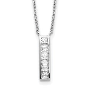 Sterling Silver CZ Ball and Chain Lariat  Necklace