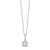 Sterling Silver Rhodium-plated Cz Necklace/ Earrings Set