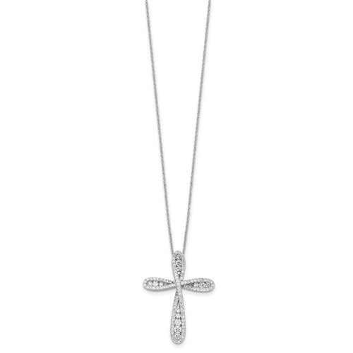 Sterling Silver Shimmer Cross Necklace