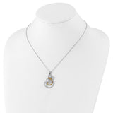 Sterling Silver and Gold-plated CZ Butterfly "Carefree" Necklace