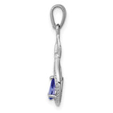Sterling Silver Tanzanite and Diamond Infinity Necklace