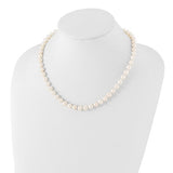 Sterling Silver 7-8mm White Pearl Necklace Set