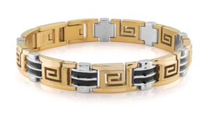 TwoTone  Greek Key Bracelet
