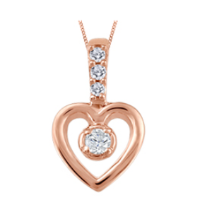 (0.034ct) Rose Gold Heart Necklace