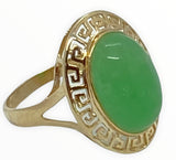 14k Yellow Gold Oval Jade Ring