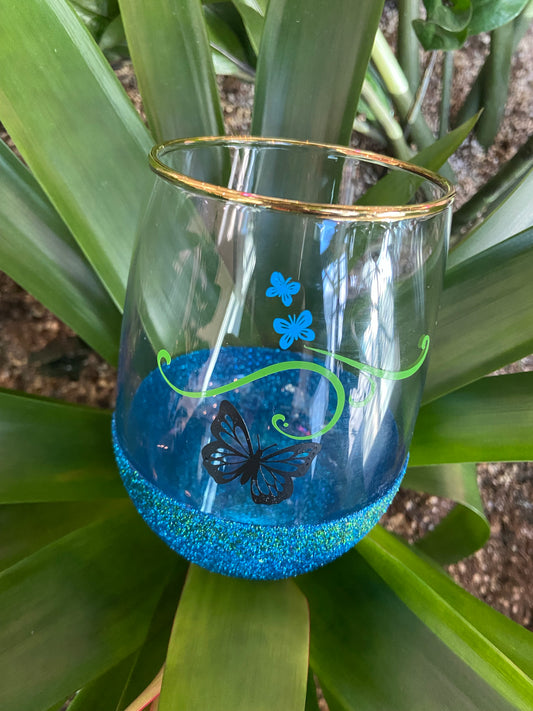 Butterfly Wineglass