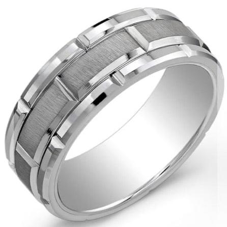 8mm Tungsten Carbide Comfort Fit Matte Ring ( The center Forge Ring)