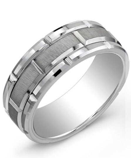 Tungsten Carbide Comfort Fit Matte Ring (( The centre Forge Ring))