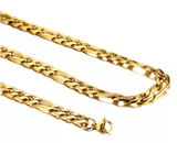 Stainless Steel 9mm Goldip Figaro Link Chain